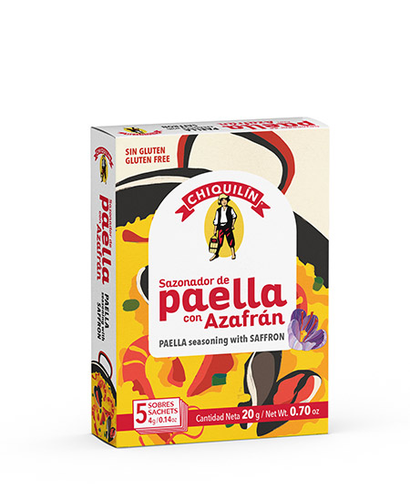 Paella Seasoning with saffron<br/>box with 5 sachets