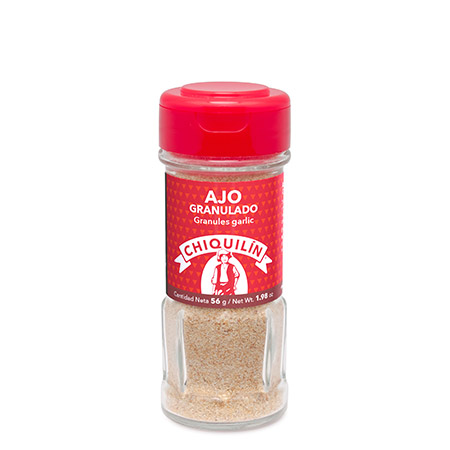 Tarro cristal<br/>Ajo Granulado 56g