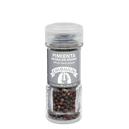 Whole Black Pepper<br/>Glass jar 40g