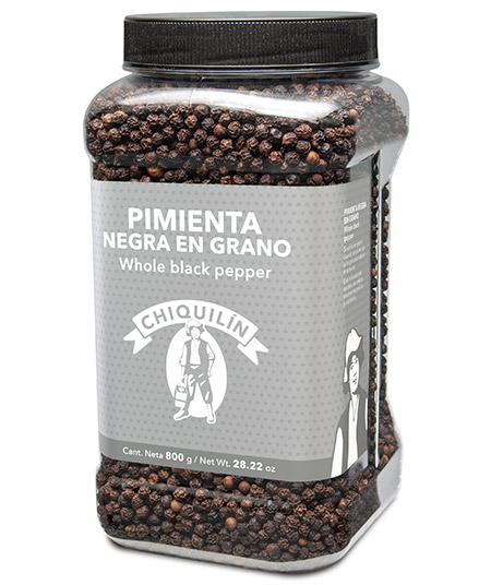 Whole Black Pepper<br/>Hotel plastic bottle 800g