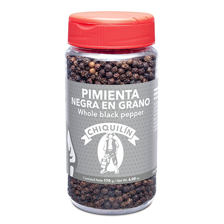 Whole Black Pepper<br/>Mini plastic jar 170g