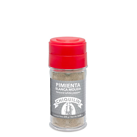 Tarro plástico<br/>Pimienta Blanca Molida 25g