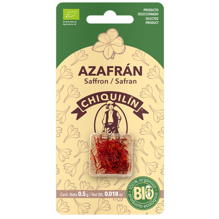 Blister Azafrán en hebras BIO 0,5 g