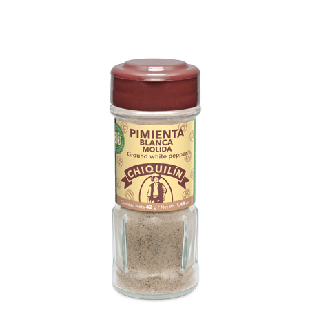 BIO Ground White Pepper<br/>Glass jar 42g