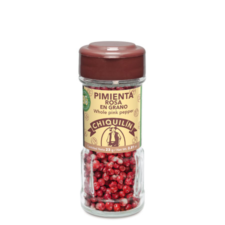 BIO Whole Pink Pepper<br/>Glass jar 23g